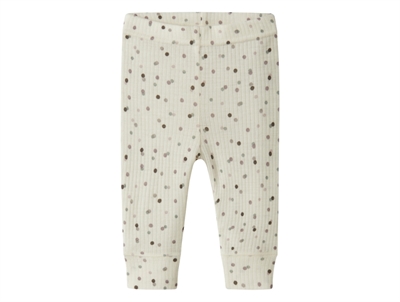 Name It merinould leggings i råhvid nuance med prikker