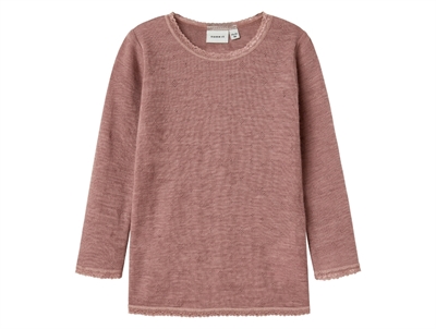 Name It uld bluse i antler merinould med hulmønster