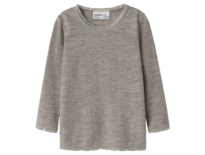 Name It uld bluse i satellite merinould med hulmønster