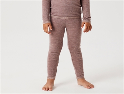 Name It leggings i antler støvet violet nuance i merinould på barn