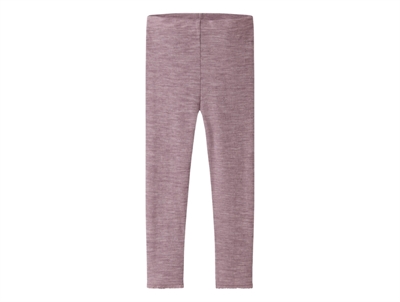 Name It merinould leggings i lilla nuance med hulmønster