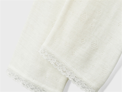 Name It råhvide merinould leggings med blondedetaljer