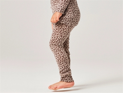 Name It merinould leggings i grå nuance med leopardprint