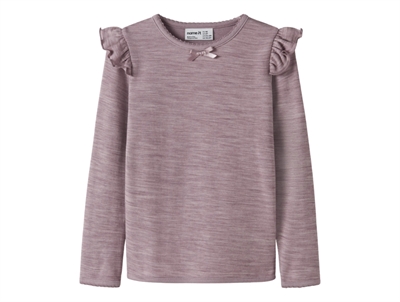 Name It bluse i lilla nuance toadstool med flæsedetaljer