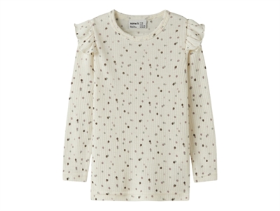 Name It bluse i råhvid nuance snow white med prikprint