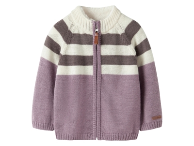 Name It merinould strikcardigan med høj hals toadstool