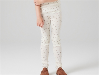 Name It merinould leggings snow white small flowers set på model