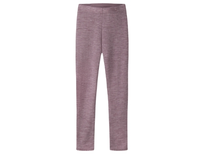 Name It merinould leggings i støvet lilla nuance med blondekant