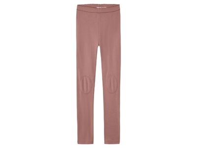 Name It leggings i merinould antler støvet violet forfra