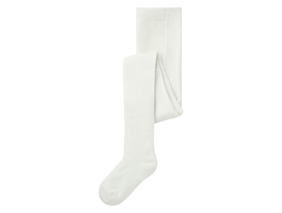 Name It strømpebukser i snow white nuance med uld set forfra