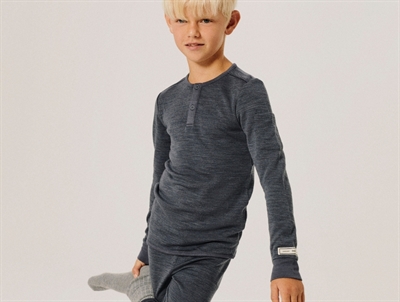 Name It bluse i mørkeblå uld med knapper forfra