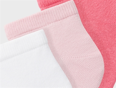 Name It bright white/parfait pink/camellia rose footie strømper (6-pak)