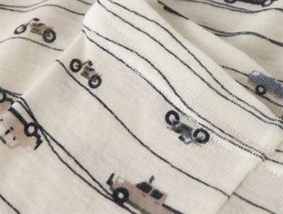 Name It leggings i snow white med print af biler og motorcykler