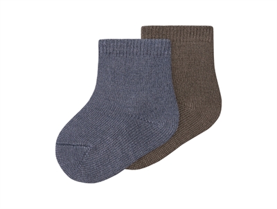 Name It strømper i folkstone gray i uld 2-pak