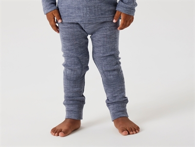 Name It leggings i folkstone gray merinould med ribmønster på barn
