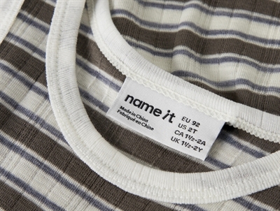 Name It merinould tanktop i råhvid og morel med ribstruktur og striber