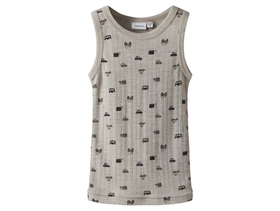 Name It uld undertrøje i nacreous cloud merinould med bilprint