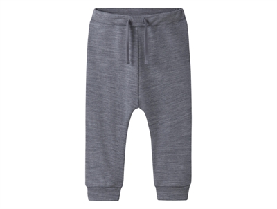 Name It bukser i grå merinould med snøre folkstone gray