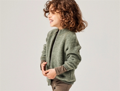 Name It merinould cardigan i grøn nuance på barn