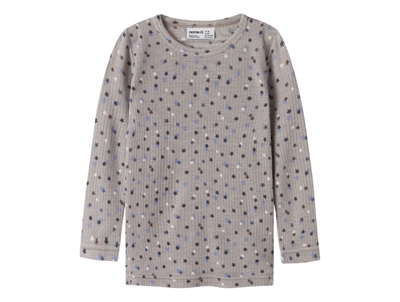 Name It bluse i gråbrun nuance satellite stars med stjerneprint