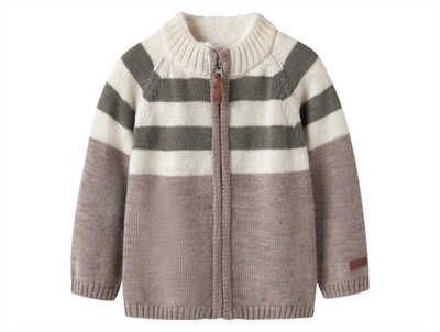 Name It merinould strikcardigan med høj hals satellite