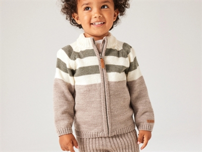 Name It strikcardigan i gråbrun nuance satellite med striber