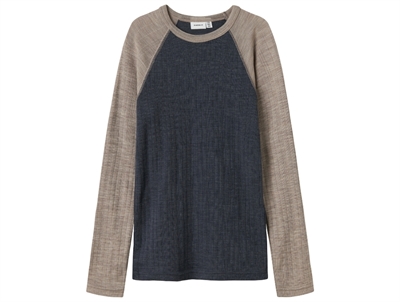 Name It bluse ombre blue med satellite ærmer i merinould