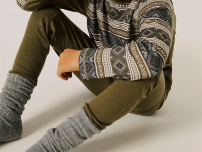 Grønne Name It leggings i merinould til børn