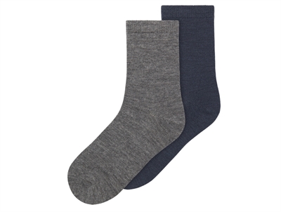 Name It ombre blue/dark grey melange strømper uld/bomuld (2-pak)