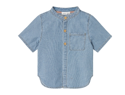 Name It light blue denim white stribet skjorte