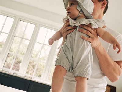 Name It chambray blue stribet sunsuit