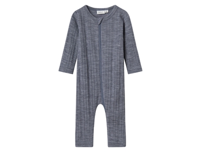Name It uld natdragt i folkstone gray merinould med ribstruktur