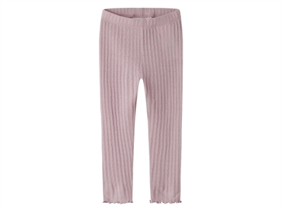 Name It merinould og silke leggings i violet ice forfra