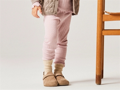 Name It merinould og silke leggings i støvet rosa nuance på barn