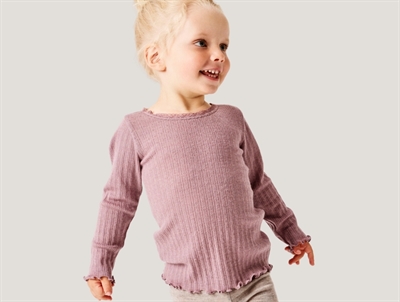 Name It merinould og silke bluse i toadstool på barn