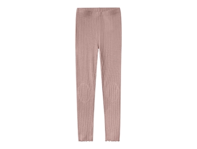 Name It leggings støvet rosa i merinould og silke set forfra