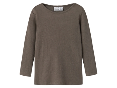 Name It ribstrikket bluse i brun nuance morel