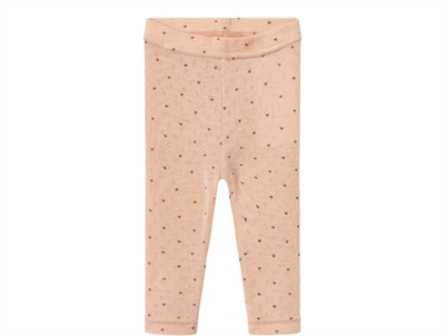 Lil Atelier rugby tan hjerter legging pointelle merinould