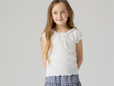 Name It top hvid med struktur og off shoulder