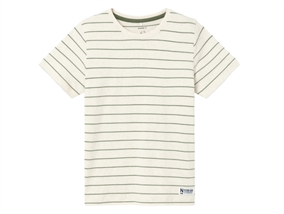 Name It peyote melange/oil green stribet t-shirt