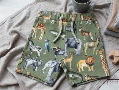 Name It oil green dyreprint sweatshorts