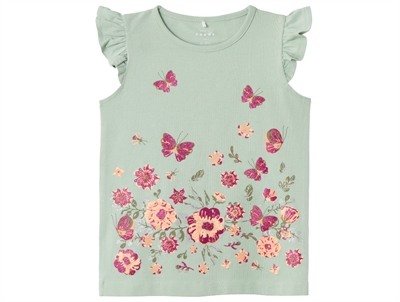 Name It silt green butterfly top
