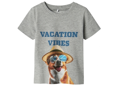 Name It grey melange vacation vibes t-shirt