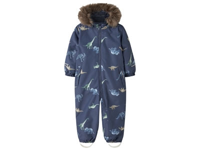 Name It TECH flyverdragt i blå nuance med dinosaurprint