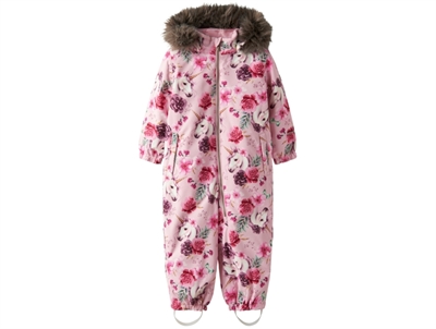 Name It flyverdragt parfait pink med unicorn print og aftagelig hætte