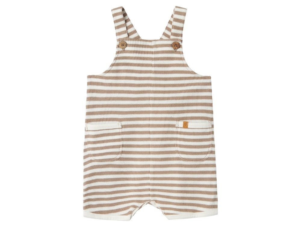 Lil Atelier Mocha Meringue Stribede Overall Shorts - Str. 9m 74cm