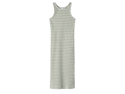 Name It oil green/bright white stribet maxi tank kjole