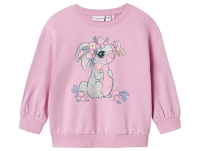 Name It pastel lavender/flower bunny sweatshirt