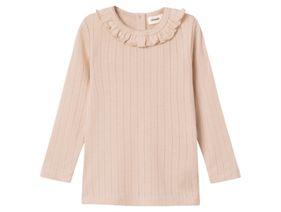 Lil' Atelier bluse i lys creme nuance sheer bliss forfra