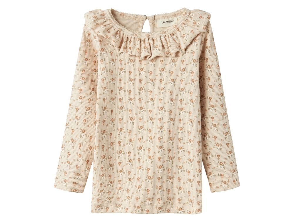 Lil Atelier Sheer Bliss Blomstret Top - Str. 3y 98cm